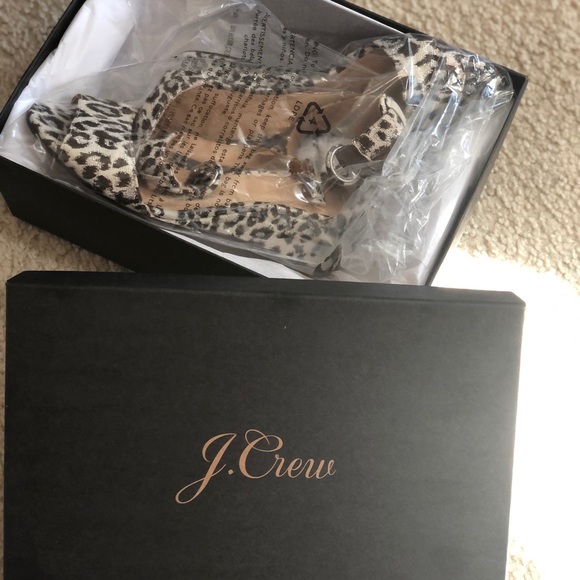 J.Crew Laila Leopard Wedges with adjustable Ankle strap. size 6.5 - Picture 1 of 5